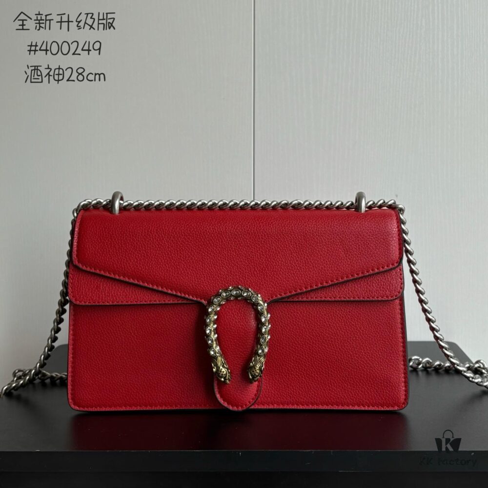 Upgraded Version Real Shot # Model: 400249 Red Full Leather Size: 28✖️18✖️9cm