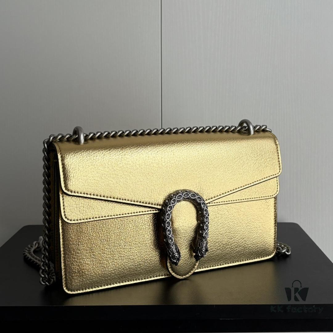 Upgraded Version Real Shot # Gold Full Leather Model 400249 Size 28x18x9cm