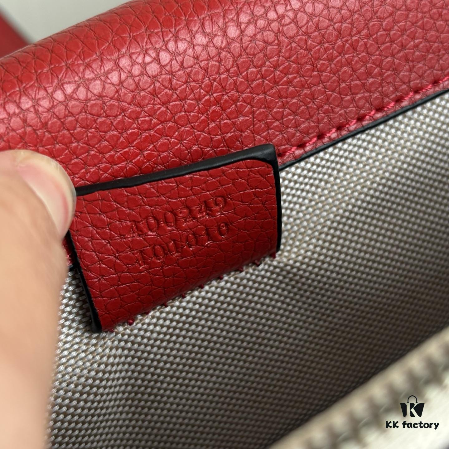 Upgraded Version Real Shot # Model: 400249 Red Full Leather Size: 28✖️18✖️9cm