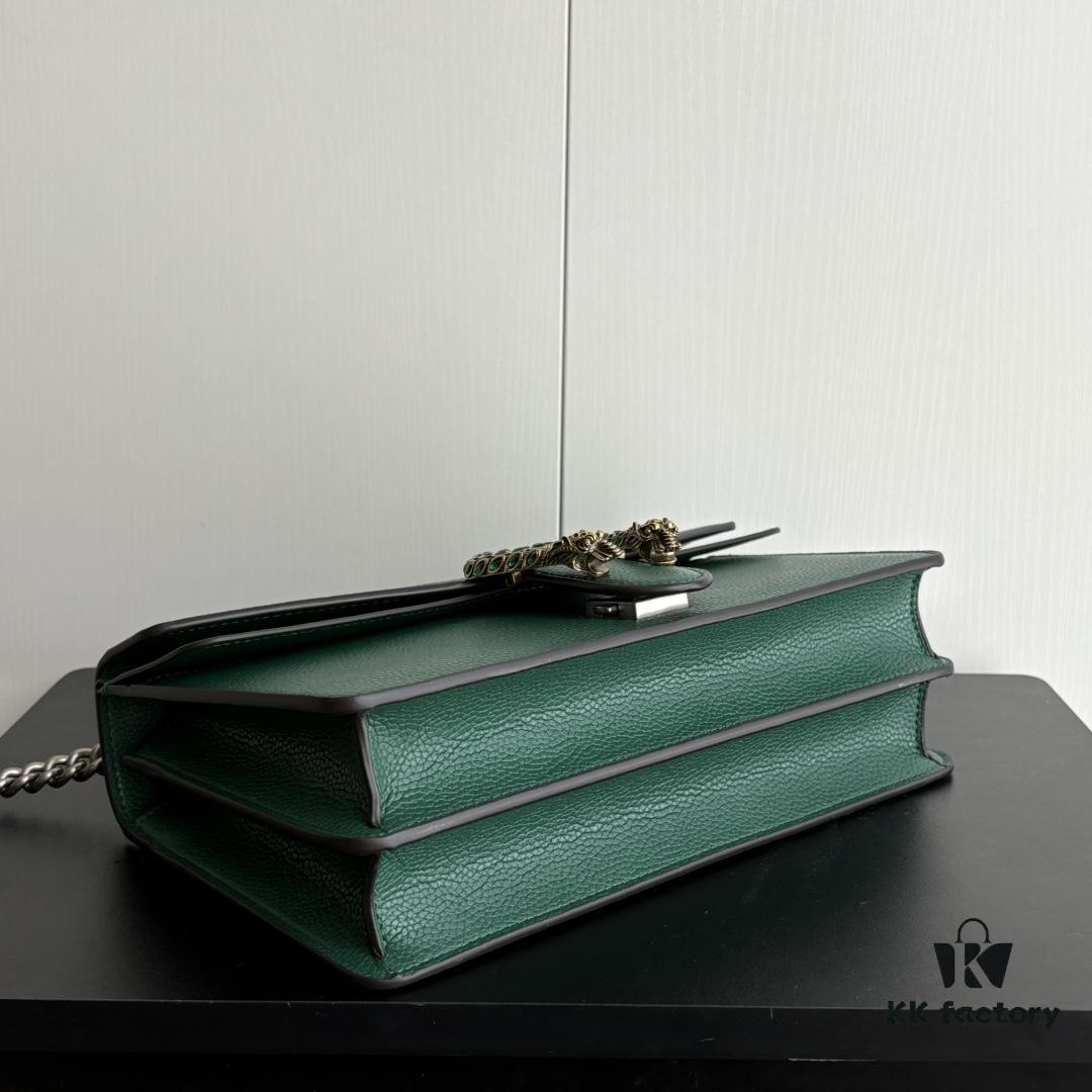 Newly Upgraded Version Real Shot # Green Full Leather Model 400249 Size 28×18×9cm