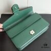Newly Upgraded Version Real Shot # Green Full Leather Model 400249 Size 28×18×9cm