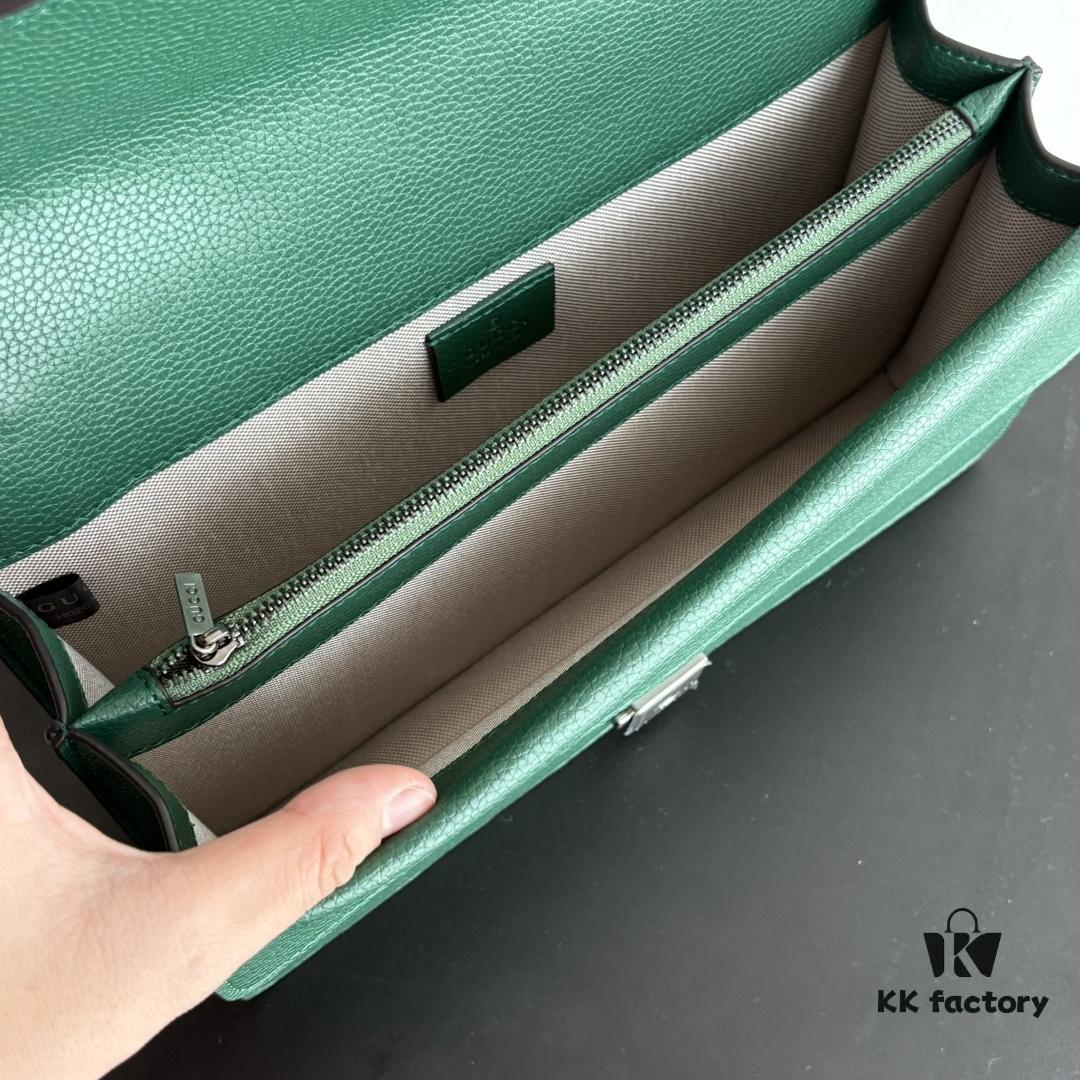 Newly Upgraded Version Real Shot # Green Full Leather Model 400249 Size 28×18×9cm