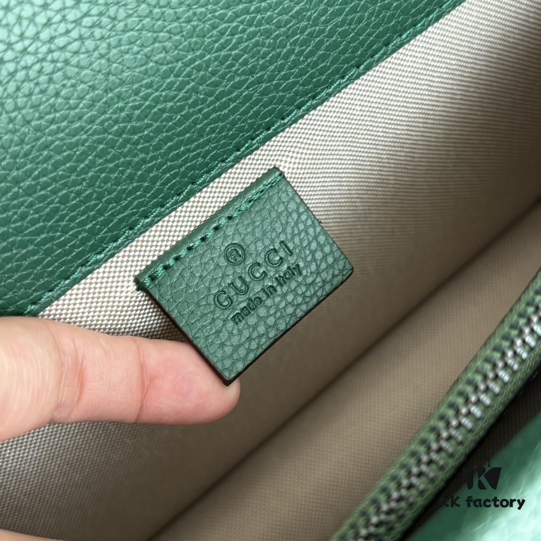 Newly Upgraded Version Real Shot # Green Full Leather Model 400249 Size 28×18×9cm