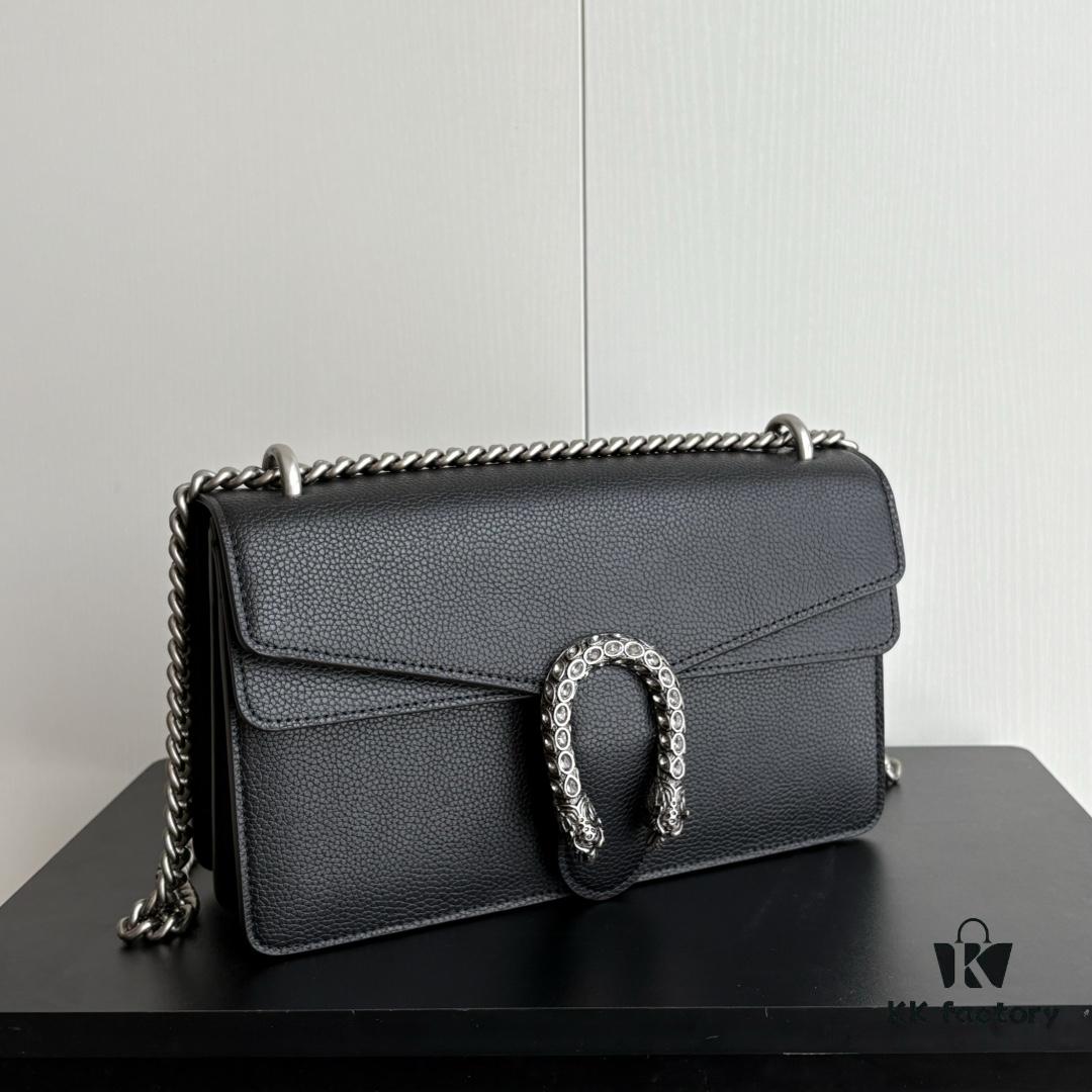 Newly Upgraded Dionysus Series Black Full Leather Bag #400249