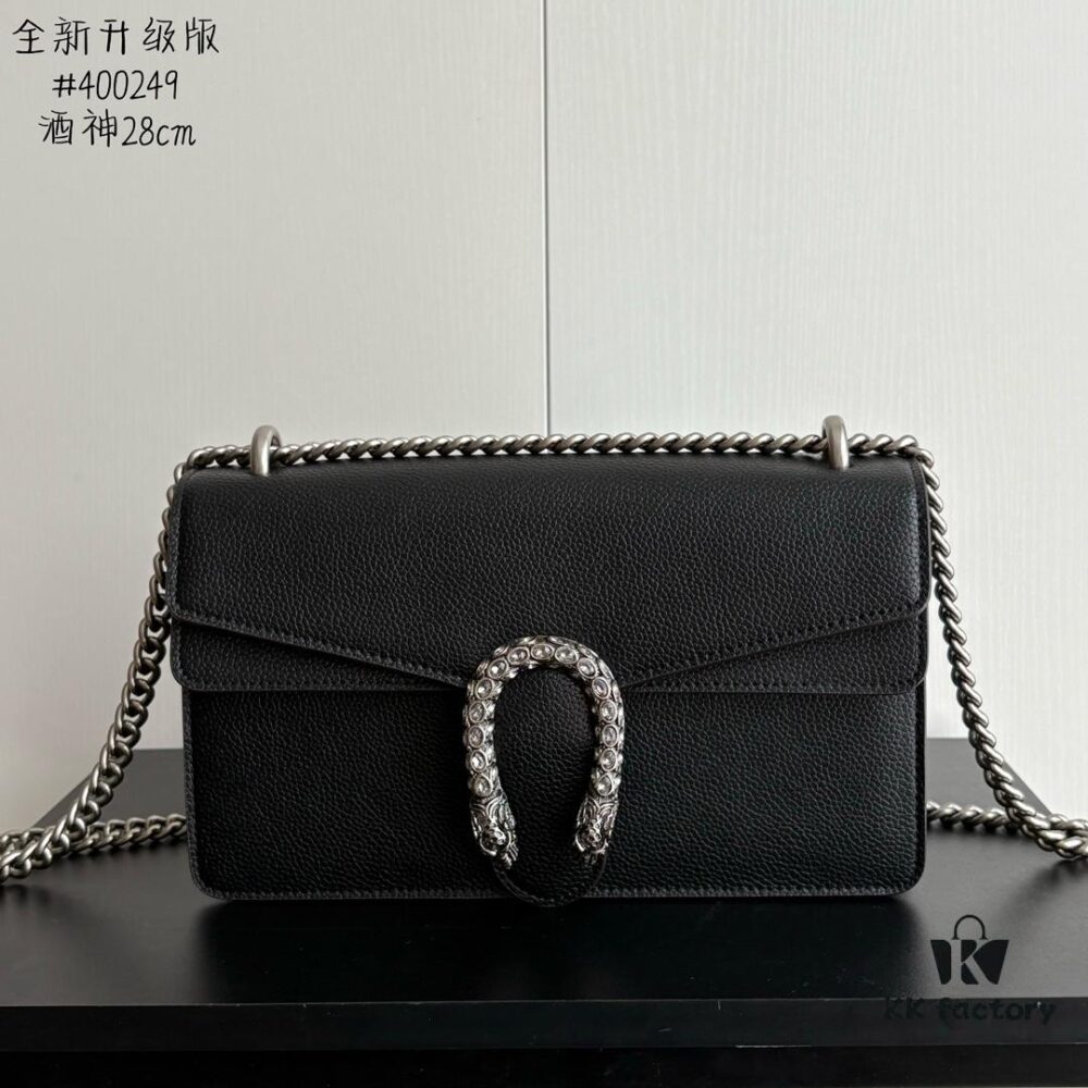 Newly Upgraded Dionysus Series Black Full Leather Bag #400249