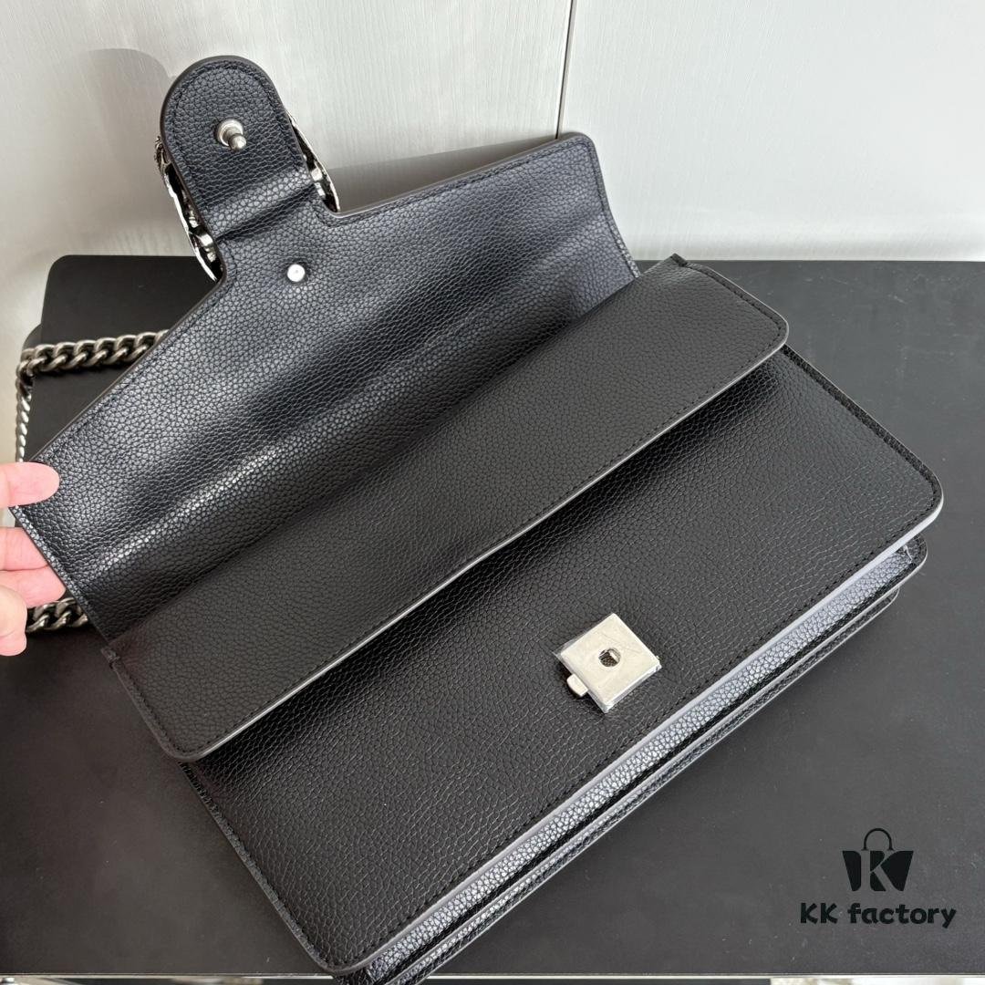 Newly Upgraded Dionysus Series Black Full Leather Bag #400249