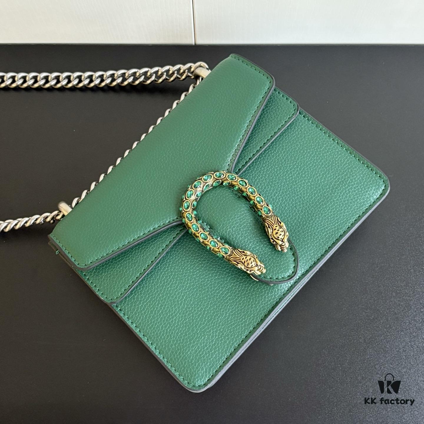 Authentic Shot #421970 Green Leather Dionysus Series Bag