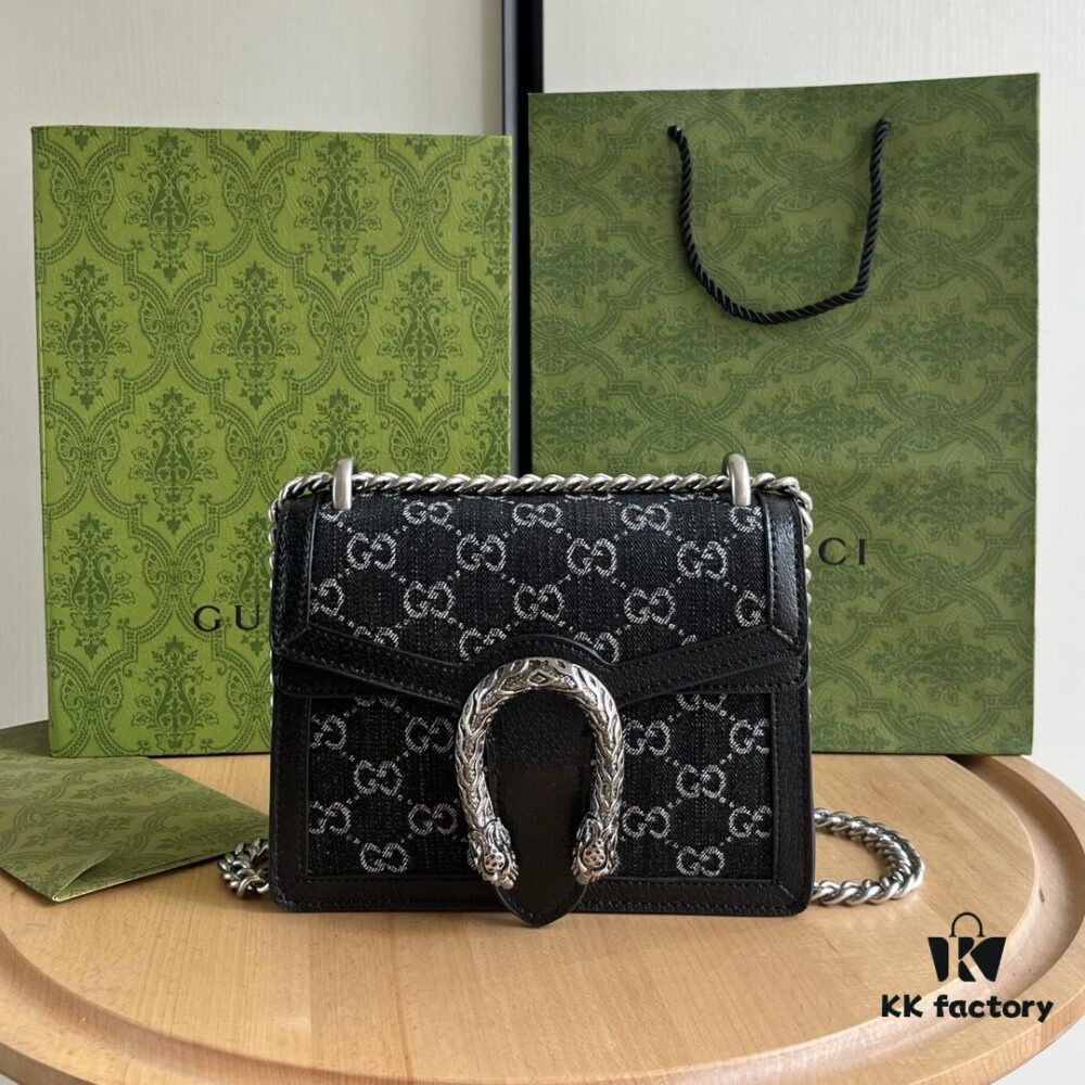 Authentic Shot #421970 Black Denim Dionysus Series Bag