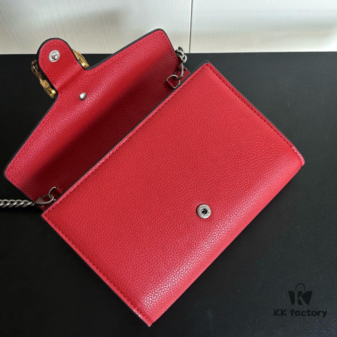 Authentic #With Box - GG Dionysus WOC Chain Mini Handbag / Wallet in Red Full Leather