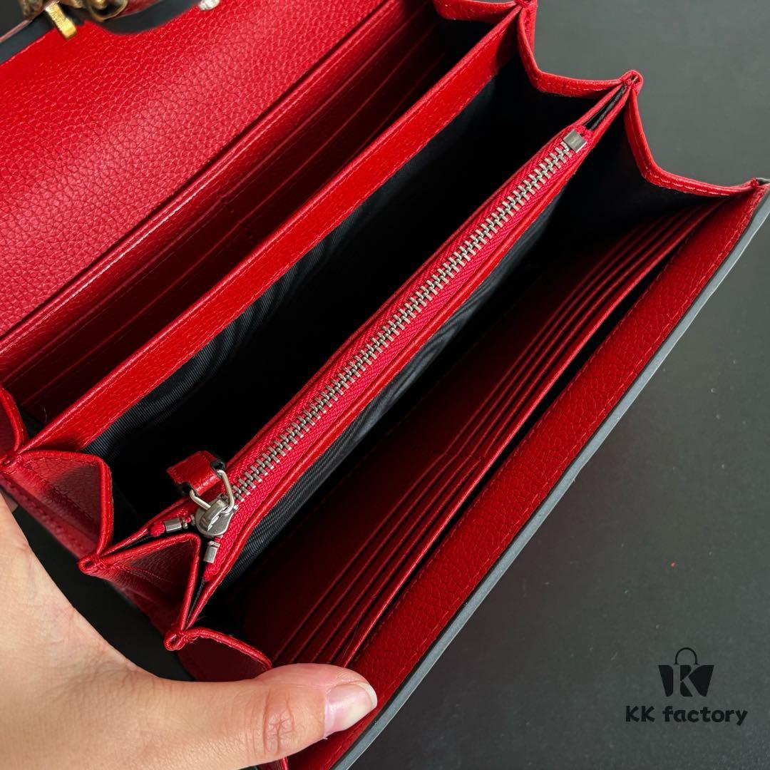 Authentic #With Box - GG Dionysus WOC Chain Mini Handbag / Wallet in Red Full Leather