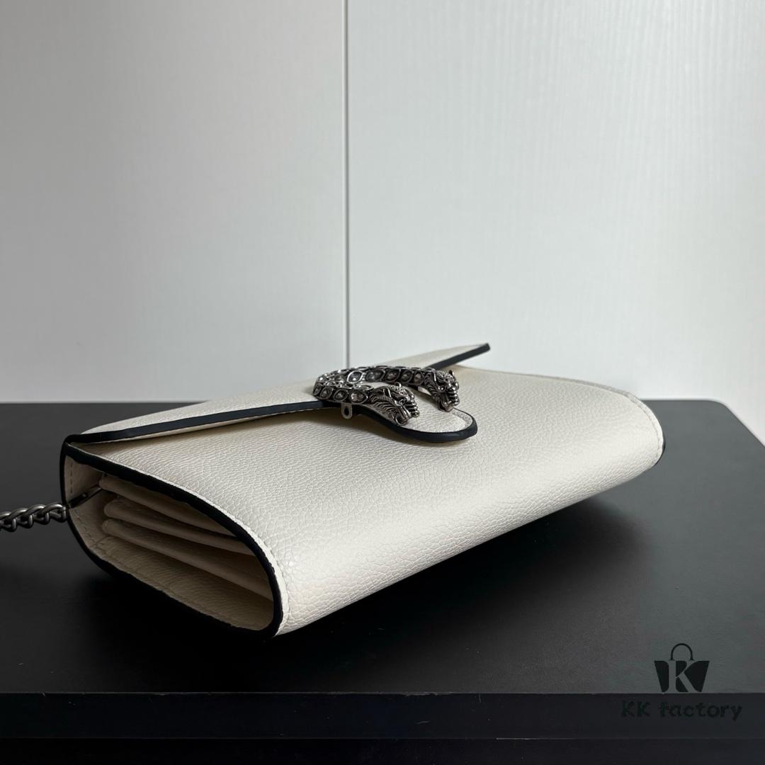 GG Dionysus WOC Chain Mini Handbag / Wallet in White Full Leather - Model No. 401231
