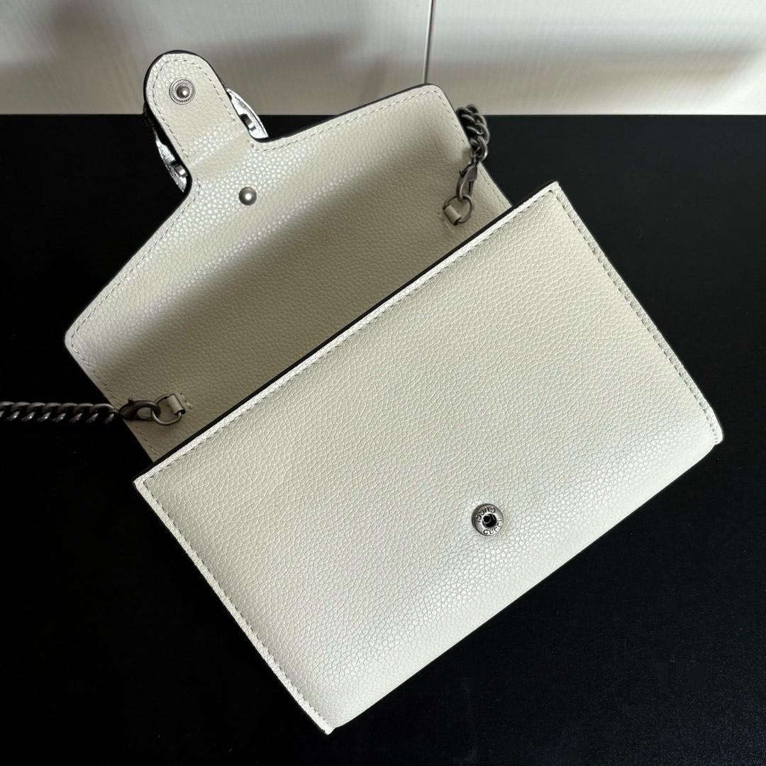 GG Dionysus WOC Chain Mini Handbag / Wallet in White Full Leather - Model No. 401231