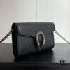 Real-shot #With Box - GG Dionysus WOC Chain Mini Handbag/Wallet in Black Full Leather with Horsehead Spur Closure and Flip Design
