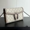 GG Dionysus WOC Chain Mini Handbag / Wallet in Oatmeal with Horsebit Closure and Flip Design