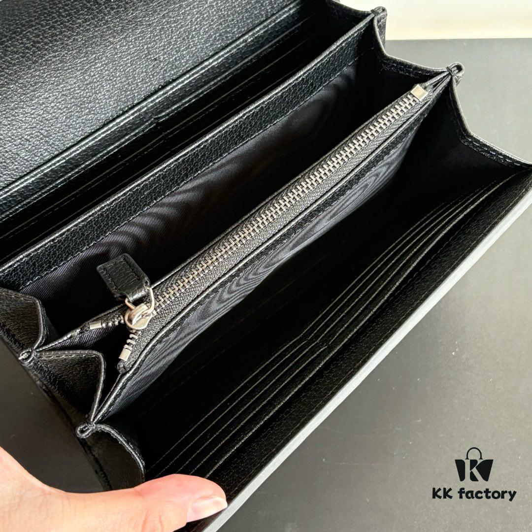 Gucci Dionysus WOC Chain Mini Handbag / Wallet with Tiger Head Spur Closure and Flip Design