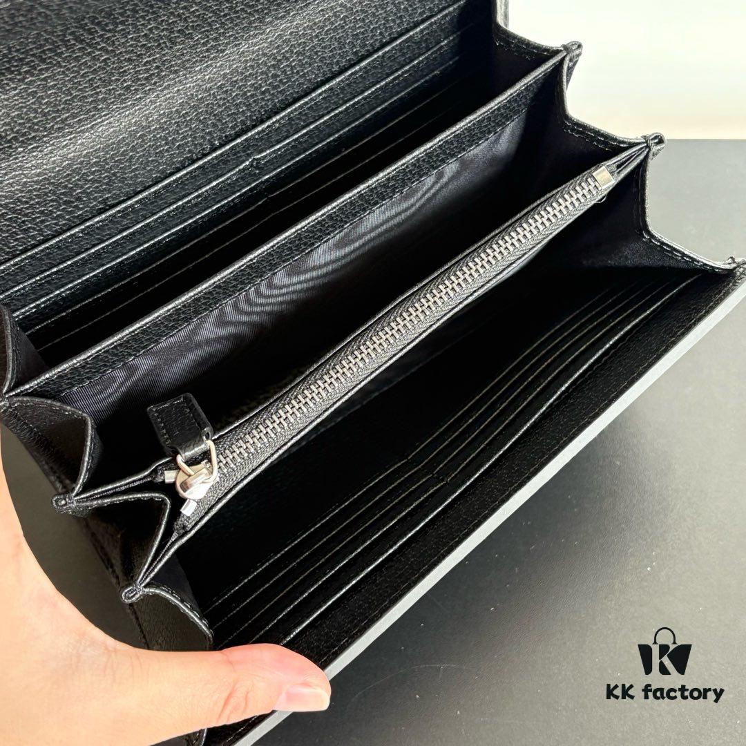 Authentic #With Box - GG Dionysus WOC Chain Mini Handbag / Wallet in Black Denim, Style No. 401231, 20×13×6cm