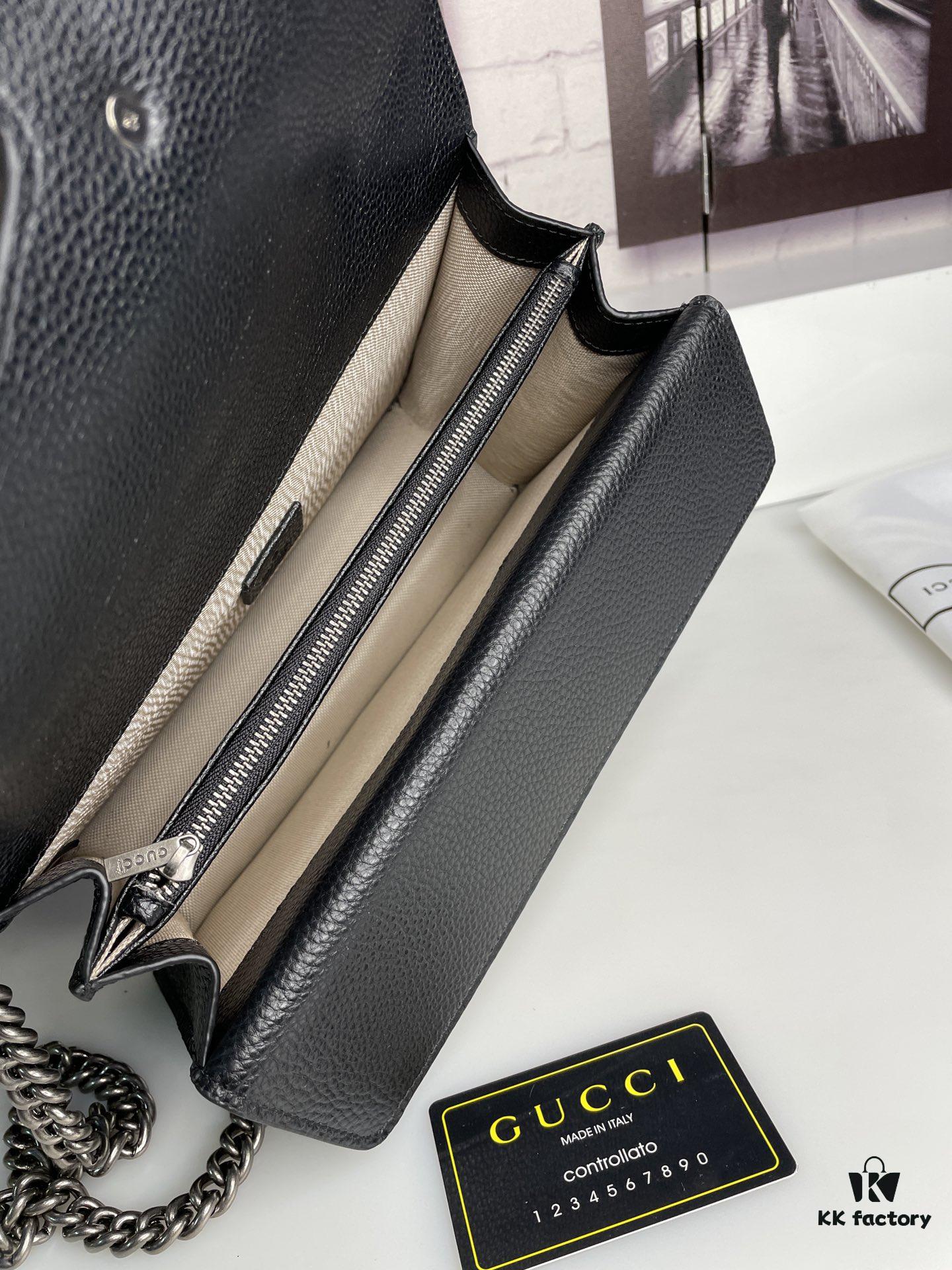 Crinkled Leather with Double Tiger Head Clasp Inspired by the Greek Mythology of Dionysus, Dual Flap Pockets, Handheld or Crossbody Bag, Model: 400249, Size: 28x15x7