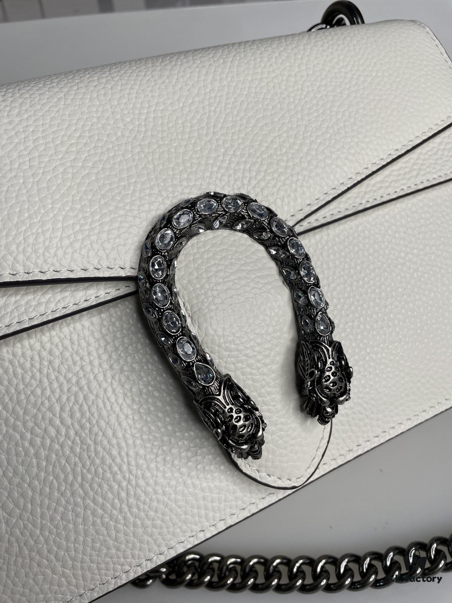 Crinkled Leather with Double Tiger Head Clasp Inspired by the Greek Mythology of Dionysus, Dual Flap Pockets, Handheld or Crossbody Bag, Model: 400249, Size: 28x15x7