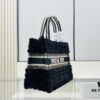 Authentic Thick Fabric Warning  ️ Small Size Wool Plaid Black 【Book Tote】