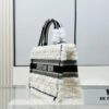 Authentic Thick Fabric Warning  ️ Small Size White Fur is Black 【Book Tote】