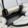 Authentic Thick Fabric Warning  ️ Small Size White Fur is Black 【Book Tote】