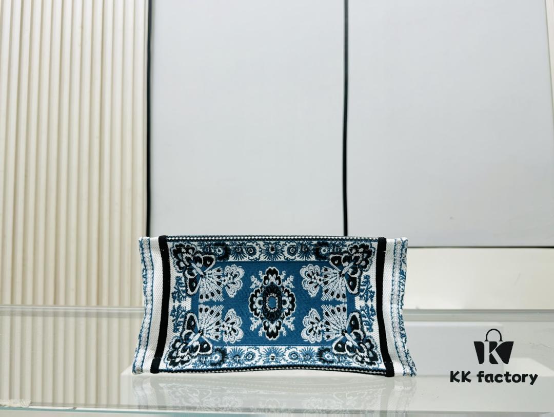 Authentic Thick Fabric Warning  ️ Small Blue Butterfly Book Tote