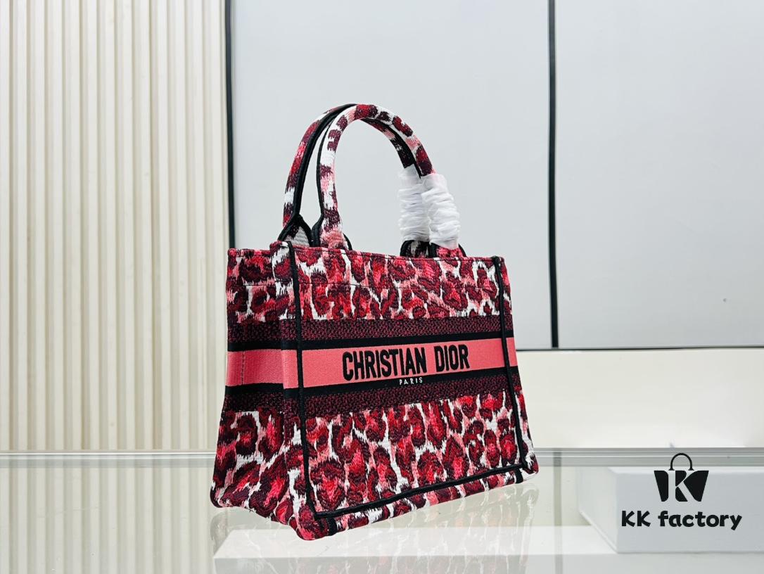 Authentic Thick Fabric Warning  ️ Small Red Leopard Print 'Book Tote'