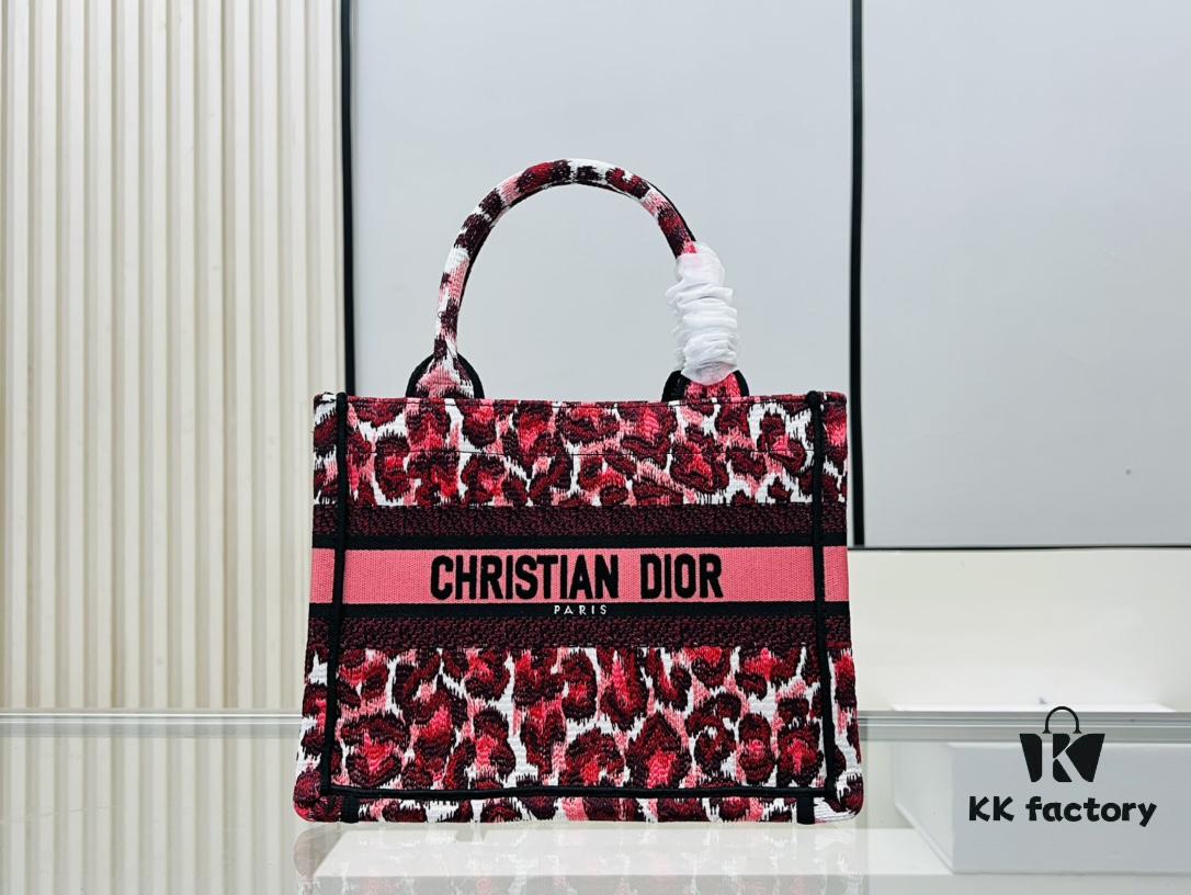Authentic Thick Fabric Warning  ️ Small Red Leopard Print 'Book Tote'