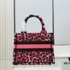 Authentic Thick Fabric Warning  ️ Small Red Leopard Print 'Book Tote'