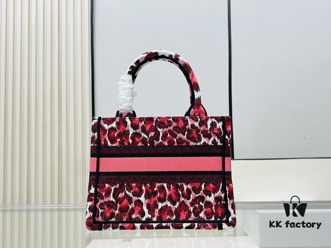 Authentic Thick Fabric Warning  ️ Small Red Leopard Print 'Book Tote'