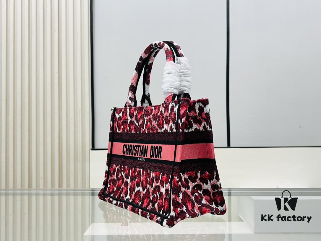 Authentic Thick Fabric Warning  ️ Small Red Leopard Print 'Book Tote'