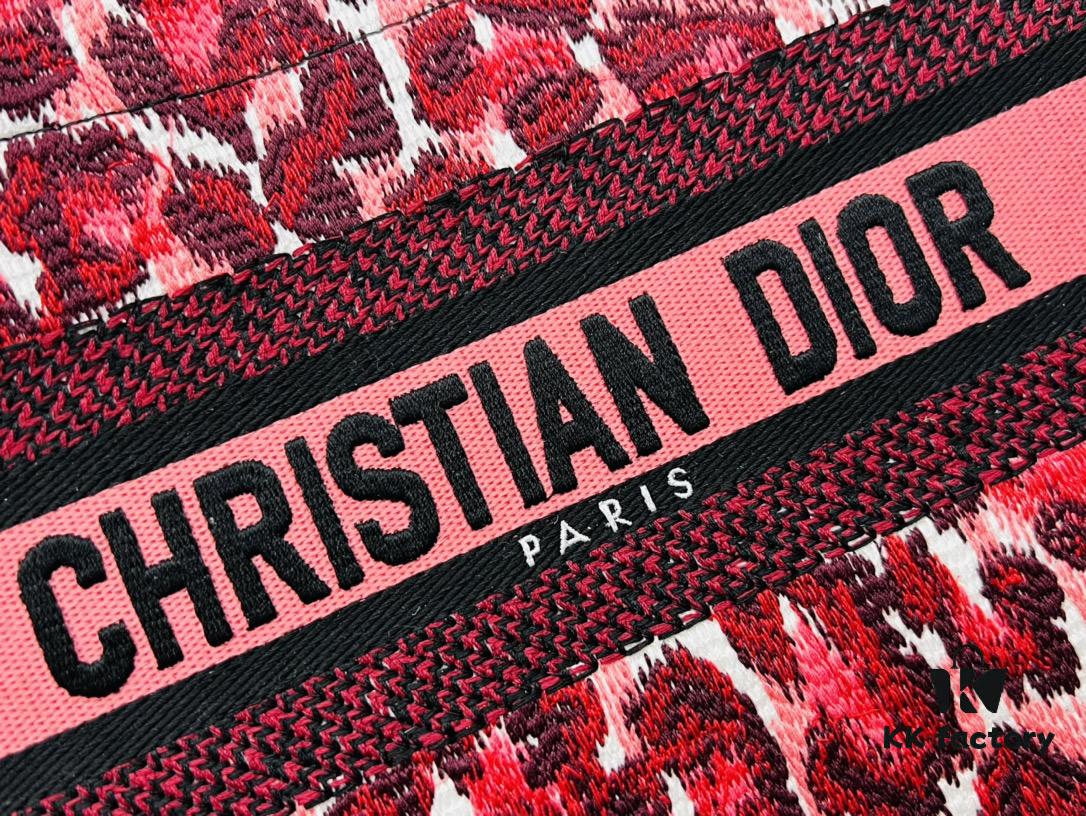 Authentic Thick Fabric Warning  ️ Small Red Leopard Print 'Book Tote'