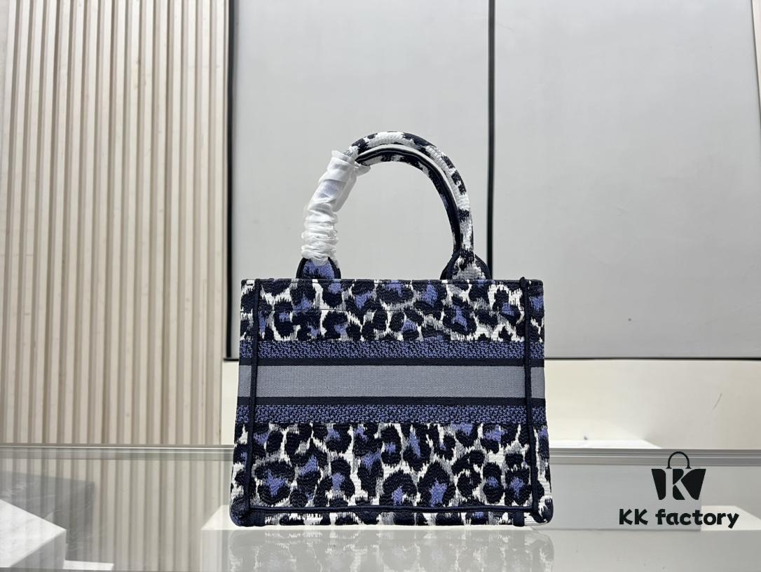 Authentic Thick Fabric  ️ Small Purple Leopard Print 'Book Tote'