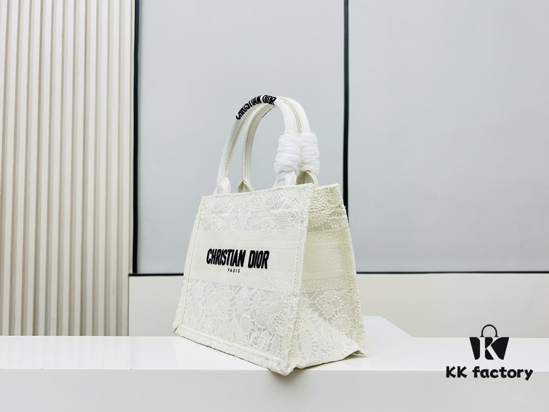 Authentic Thick Fabric  ️ Small White Lace Book Tote