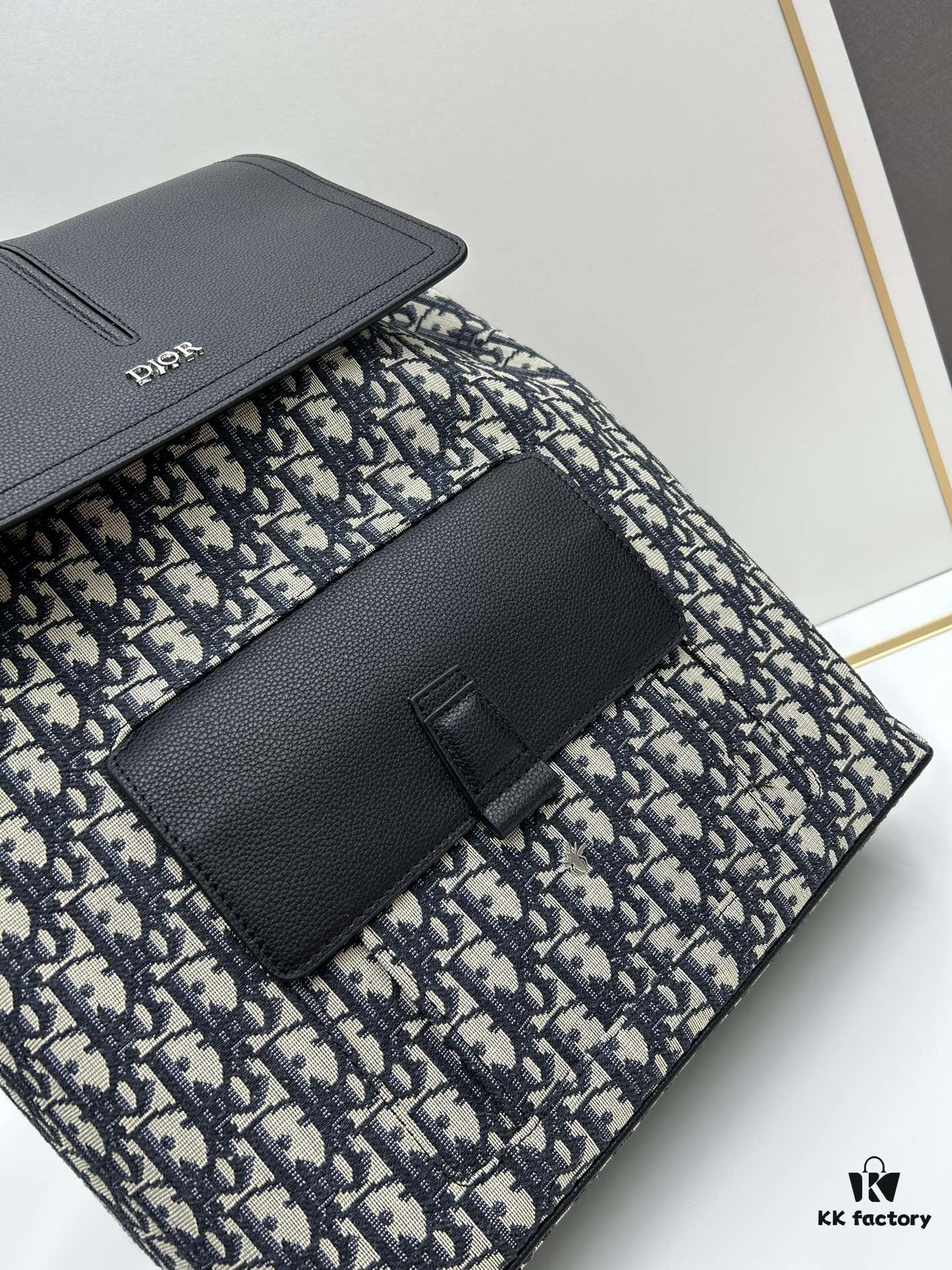 Elegant Motion Backpack in Beige and Black Oblique Print