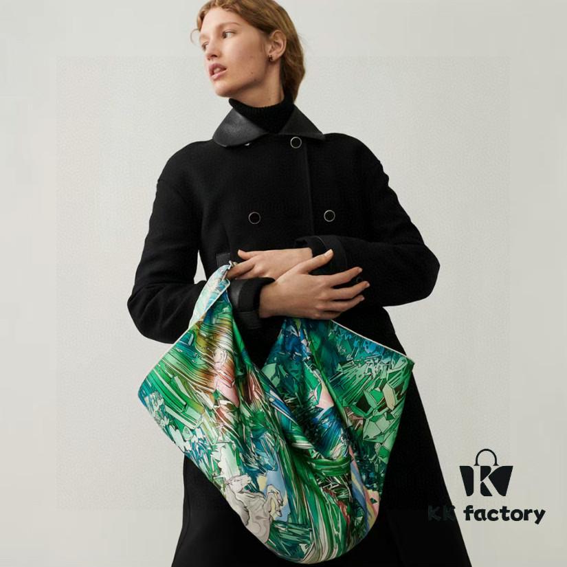 Luxury Custom Crystal Valley Double-Sided 90 Silk Scarf