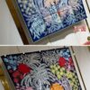 Luxury Custom 'Painter's Garden Double-Sided 90' Silk Scarf, 100% Premium 18 Momme Twill Silk, 90cm x 90cm