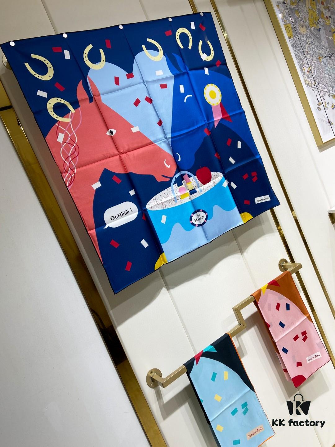 New Arrival 💫 Hermès Silk Scarf, Premium Craftsmanship, Incredible Value! Top-Quality Twill Silk, 90cm x 90cm