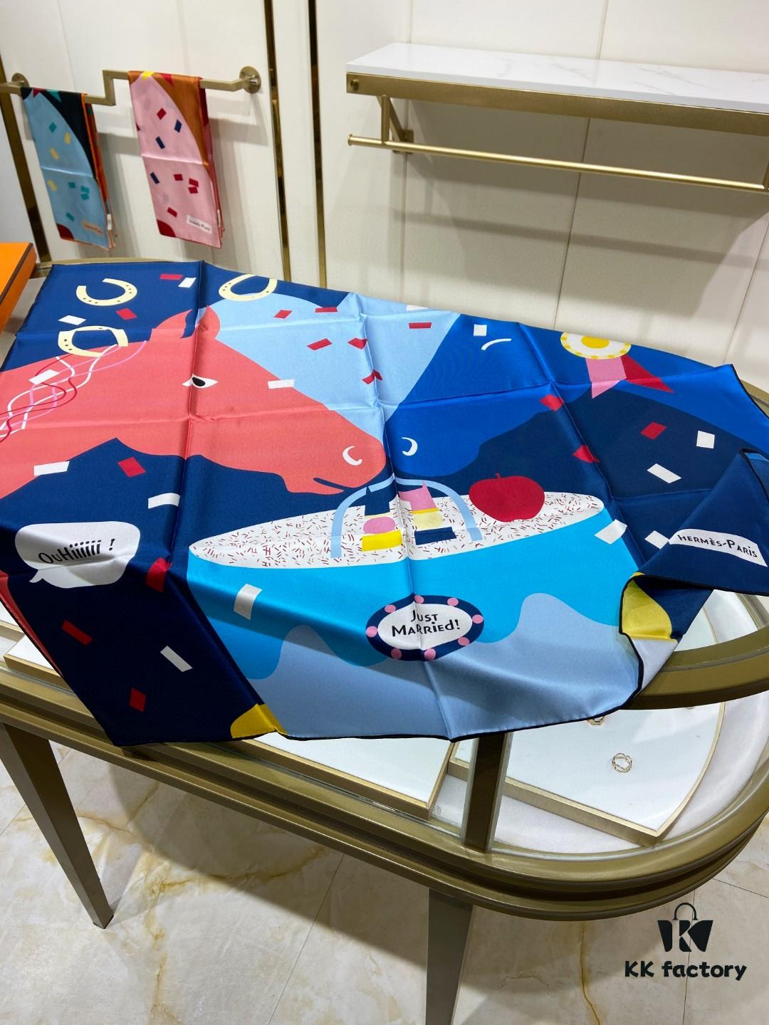 New Arrival 💫 Hermès Silk Scarf, Premium Craftsmanship, Incredible Value! Top-Quality Twill Silk, 90cm x 90cm