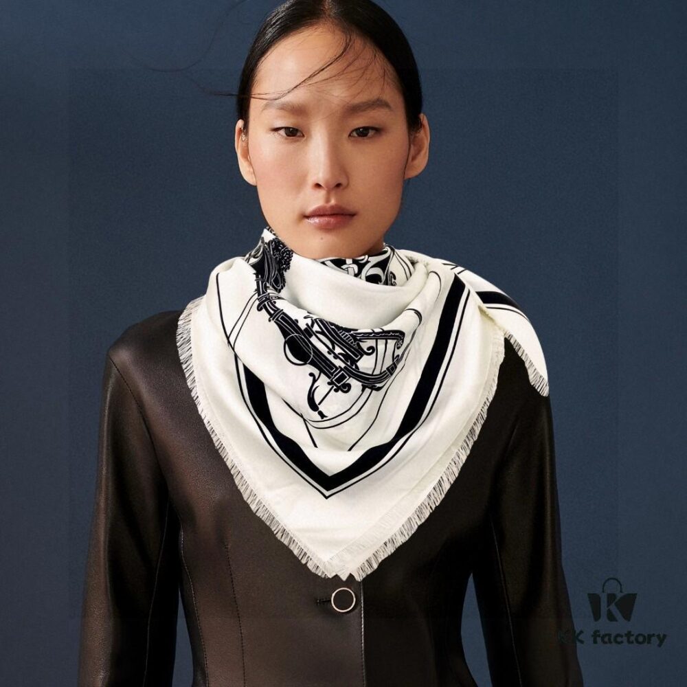 Luxury Custom Horse Carriage Silk Scarf 90 - 100% Premium 18 Momme Double-Sided Satin Silk, Top Craftsmanship, High-End Fashion Accessory