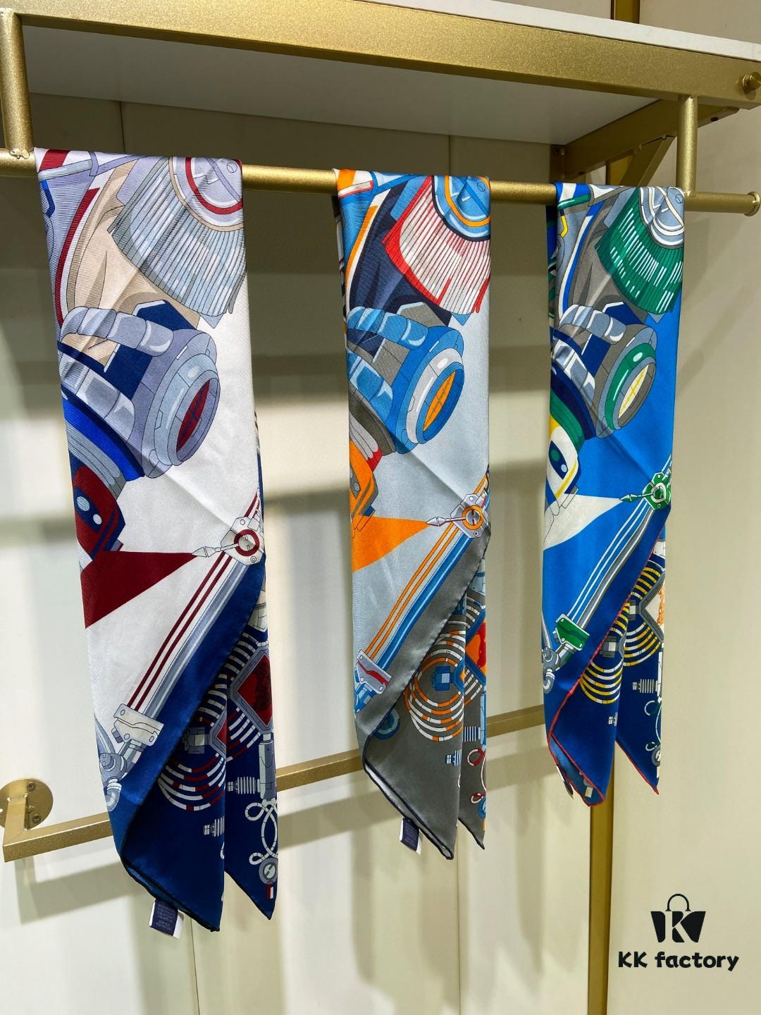 New Arrival 💫 Hermès-Style Single-Sided 100% Pure Silk Scarf, Top-Tier Craftsmanship, Stunning Design, 90cm x 90cm