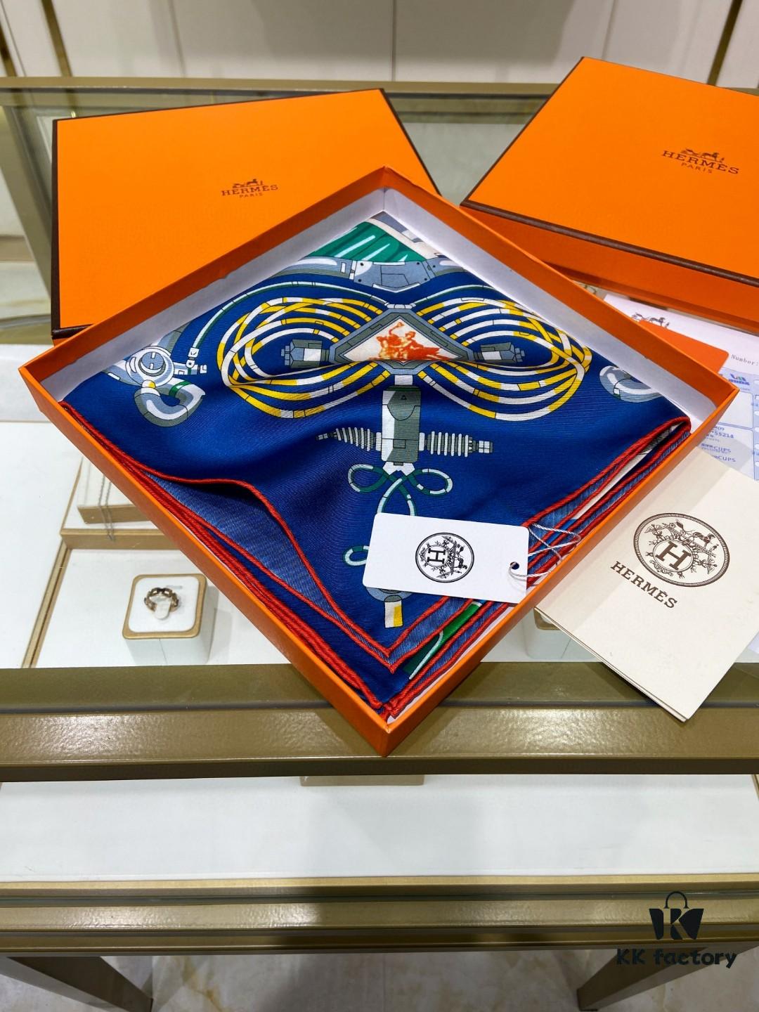 New Arrival 💫 Hermès-Style Single-Sided 100% Pure Silk Scarf, Top-Tier Craftsmanship, Stunning Design, 90cm x 90cm