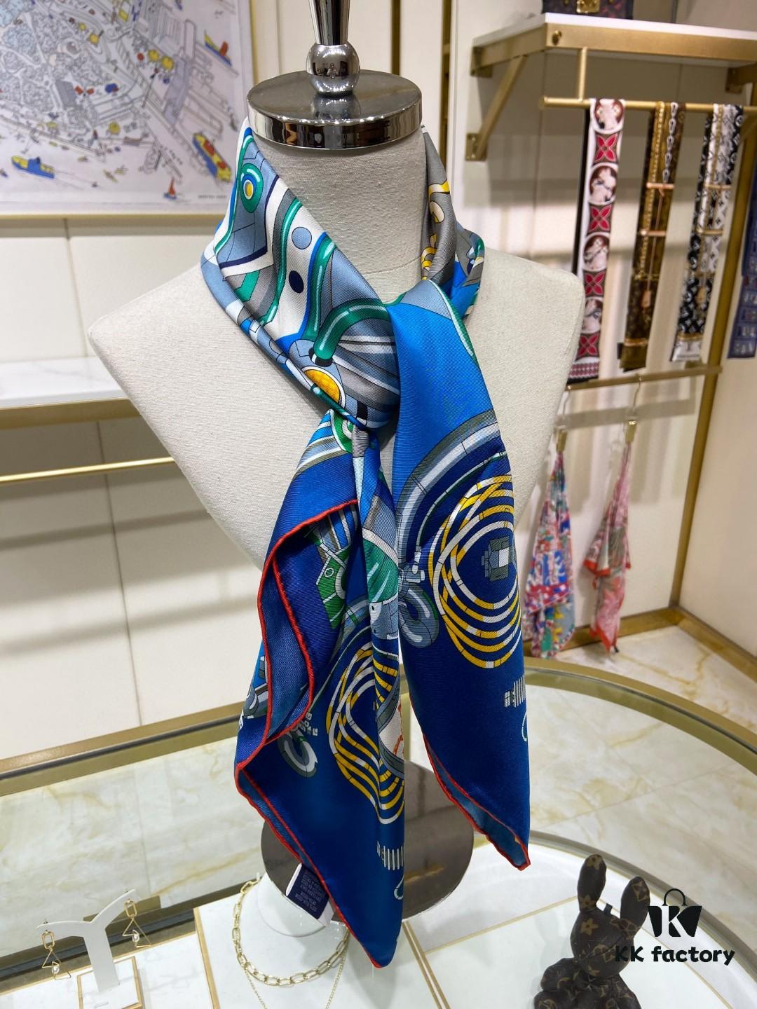 New Arrival 💫 Hermès-Style Single-Sided 100% Pure Silk Scarf, Top-Tier Craftsmanship, Stunning Design, 90cm x 90cm