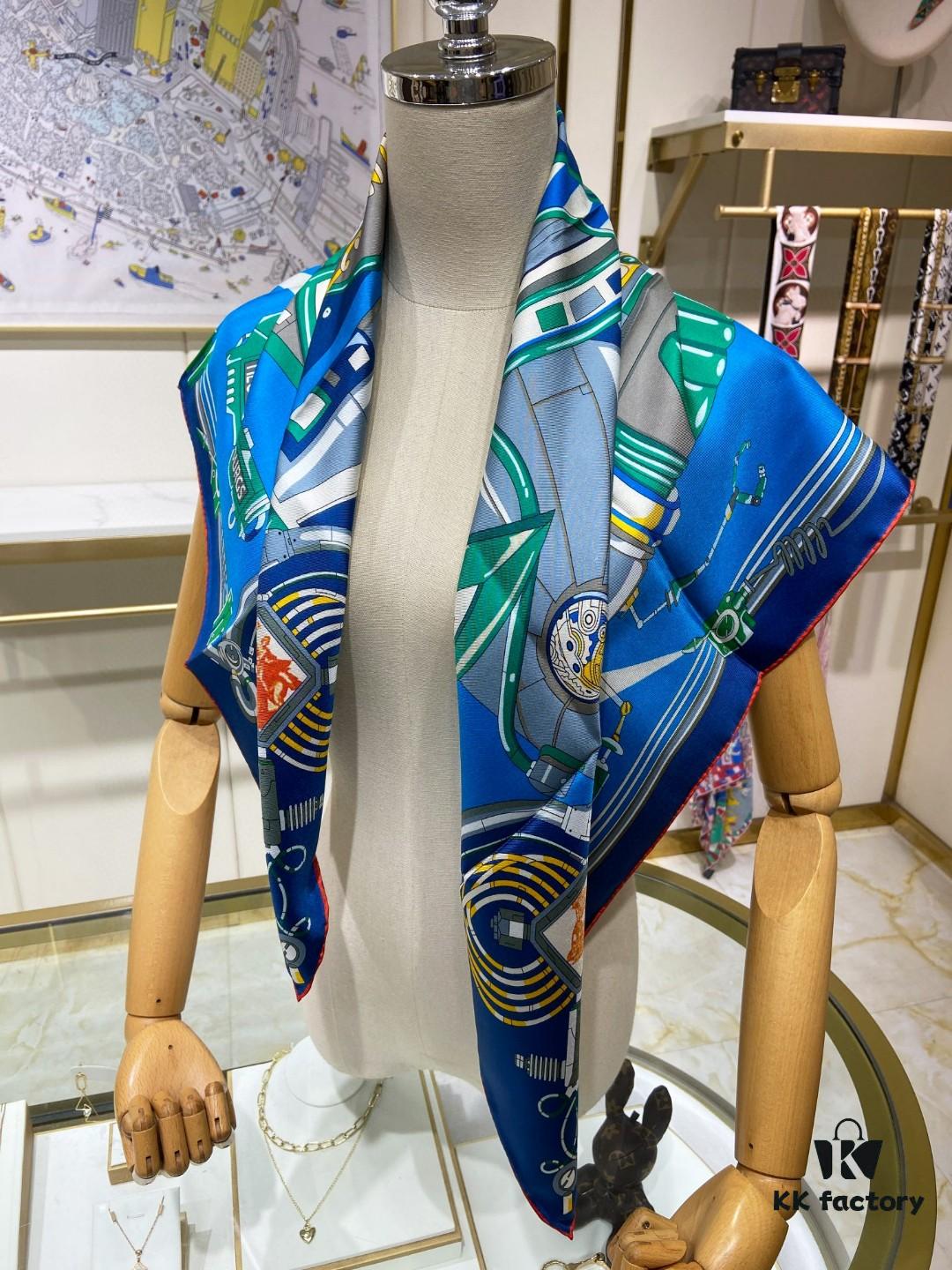 New Arrival 💫 Hermès-Style Single-Sided 100% Pure Silk Scarf, Top-Tier Craftsmanship, Stunning Design, 90cm x 90cm
