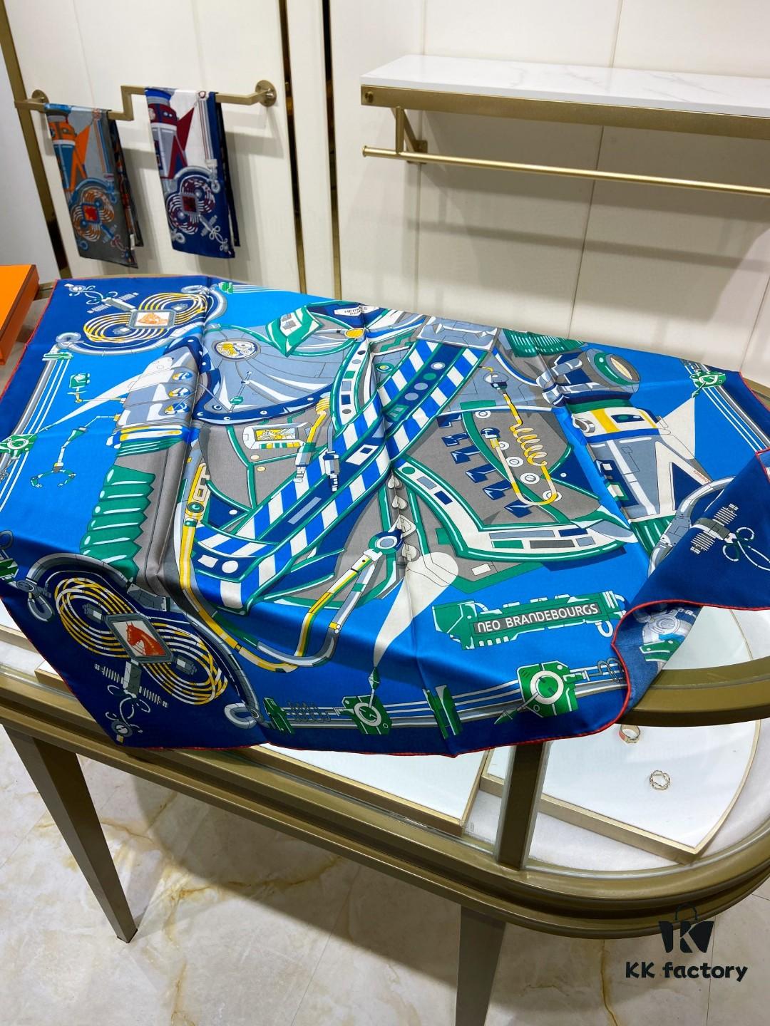 New Arrival 💫 Hermès-Style Single-Sided 100% Pure Silk Scarf, Top-Tier Craftsmanship, Stunning Design, 90cm x 90cm