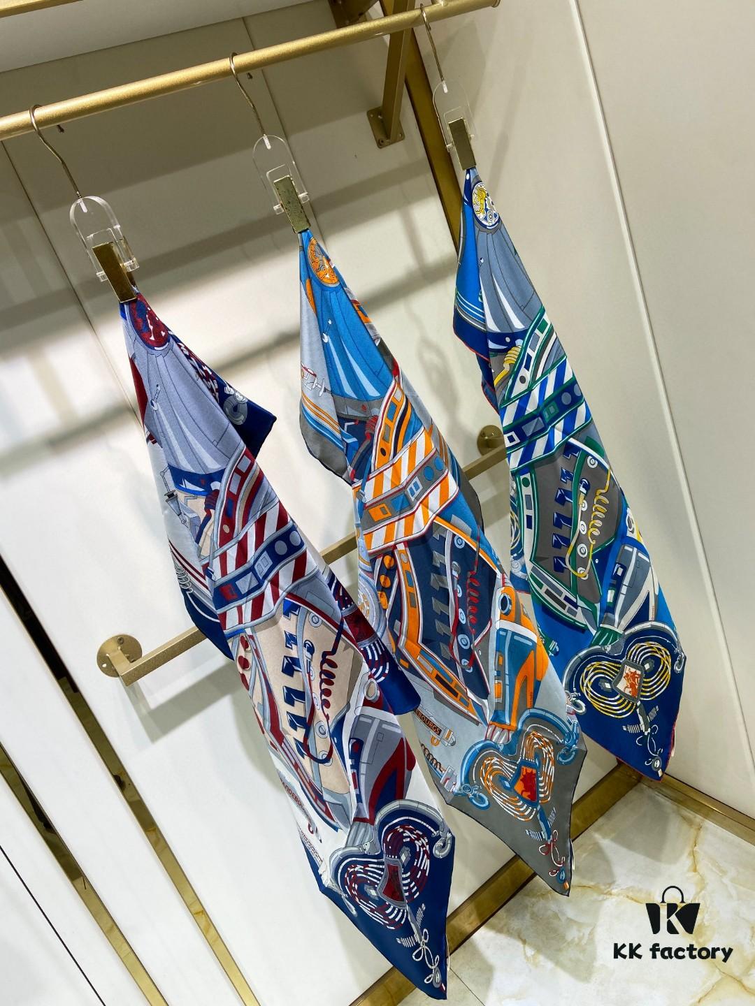 New Arrival💫 Hermès-Style Single-Sided 100% Premium Silk Square Scarf, 90cm x 90cm, Exquisite Craftsmanship, Highly Recommended!