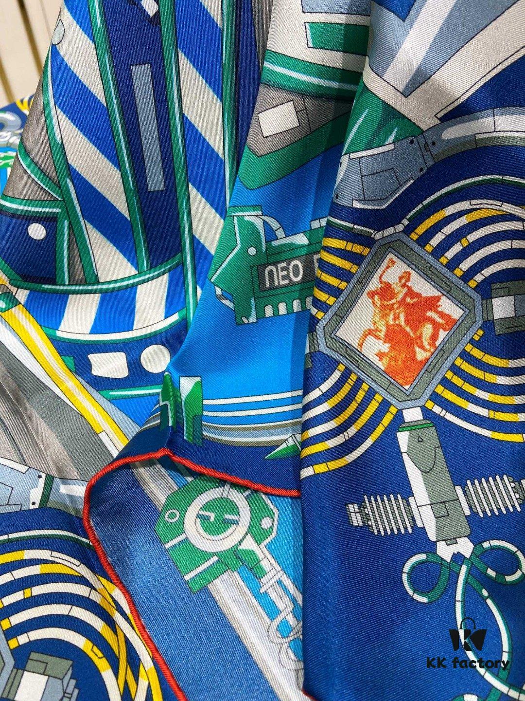 New Arrival 💫 Hermès-Style Single-Sided 100% Pure Silk Scarf, Top-Tier Craftsmanship, Stunning Design, 90cm x 90cm