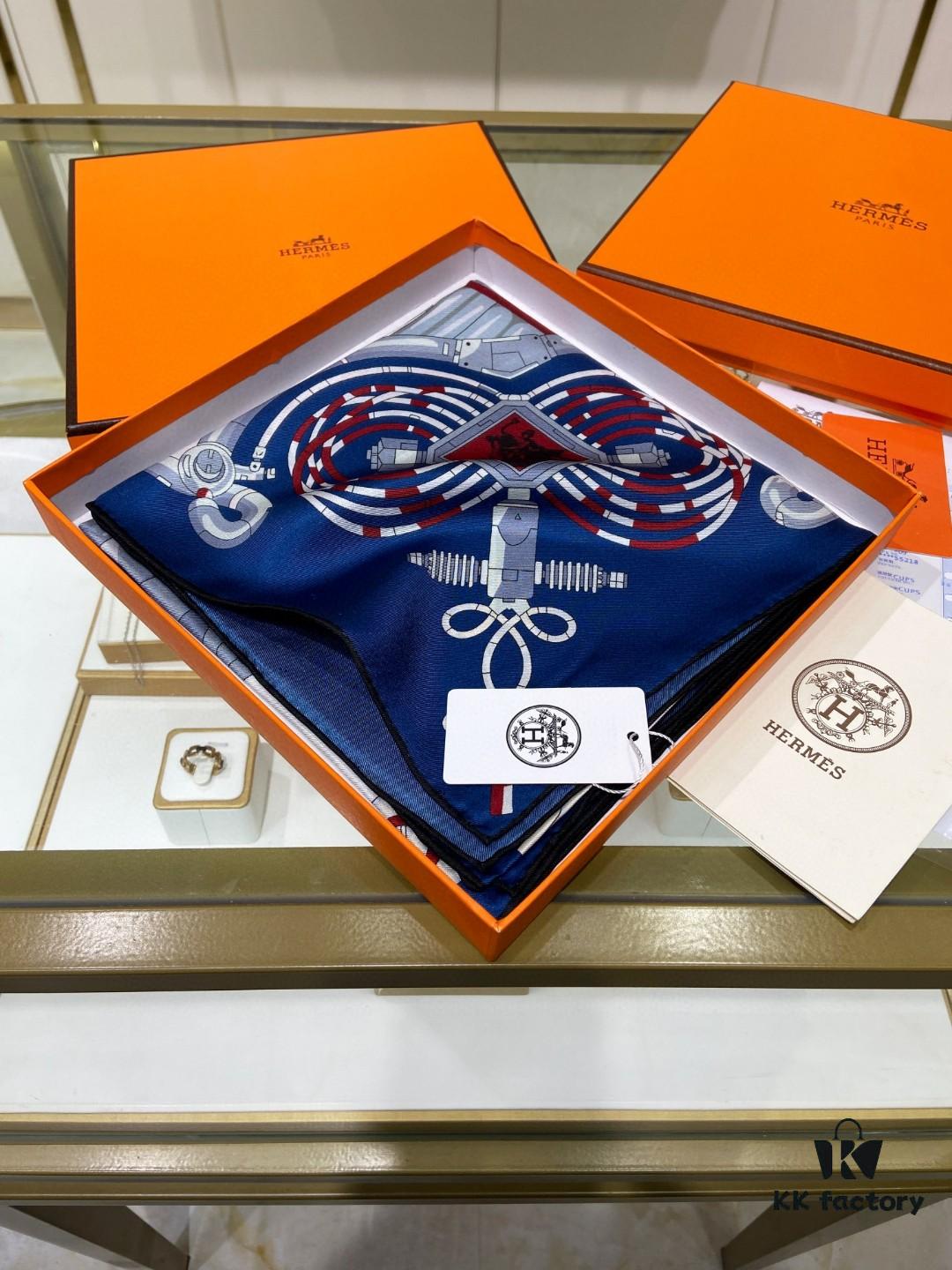 New Arrival💫 Hermès-Style Single-Sided 100% Premium Silk Square Scarf, 90cm x 90cm, Exquisite Craftsmanship, Highly Recommended!