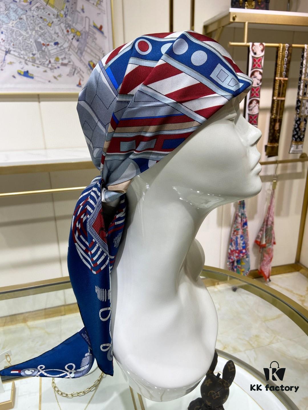 New Arrival💫 Hermès-Style Single-Sided 100% Premium Silk Square Scarf, 90cm x 90cm, Exquisite Craftsmanship, Highly Recommended!