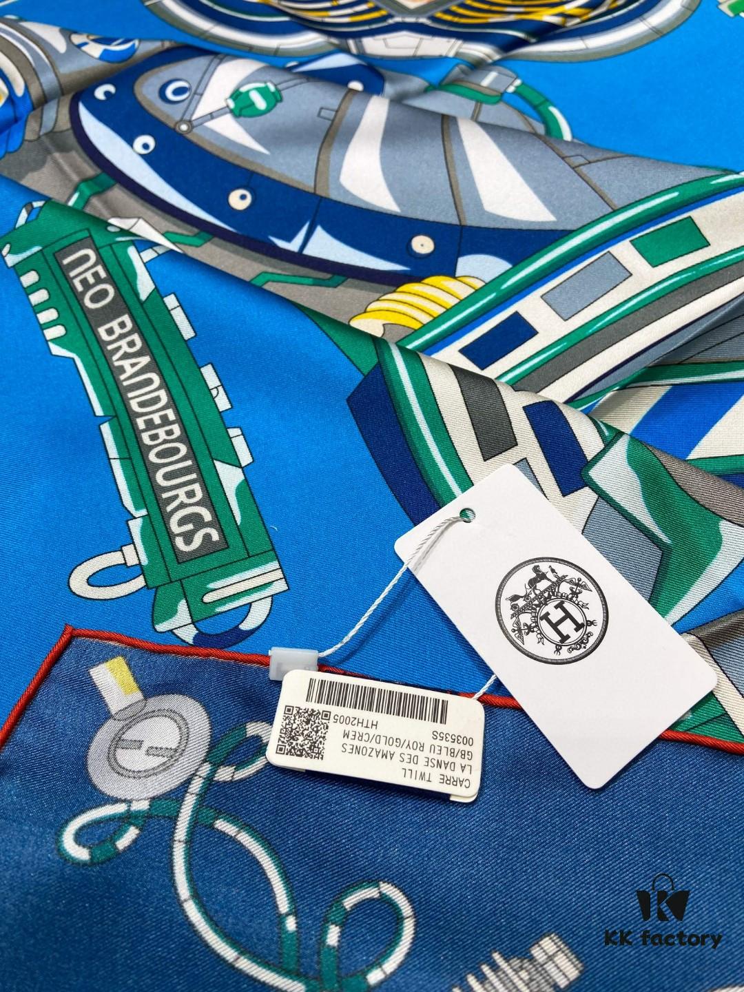 New Arrival 💫 Hermès-Style Single-Sided 100% Pure Silk Scarf, Top-Tier Craftsmanship, Stunning Design, 90cm x 90cm